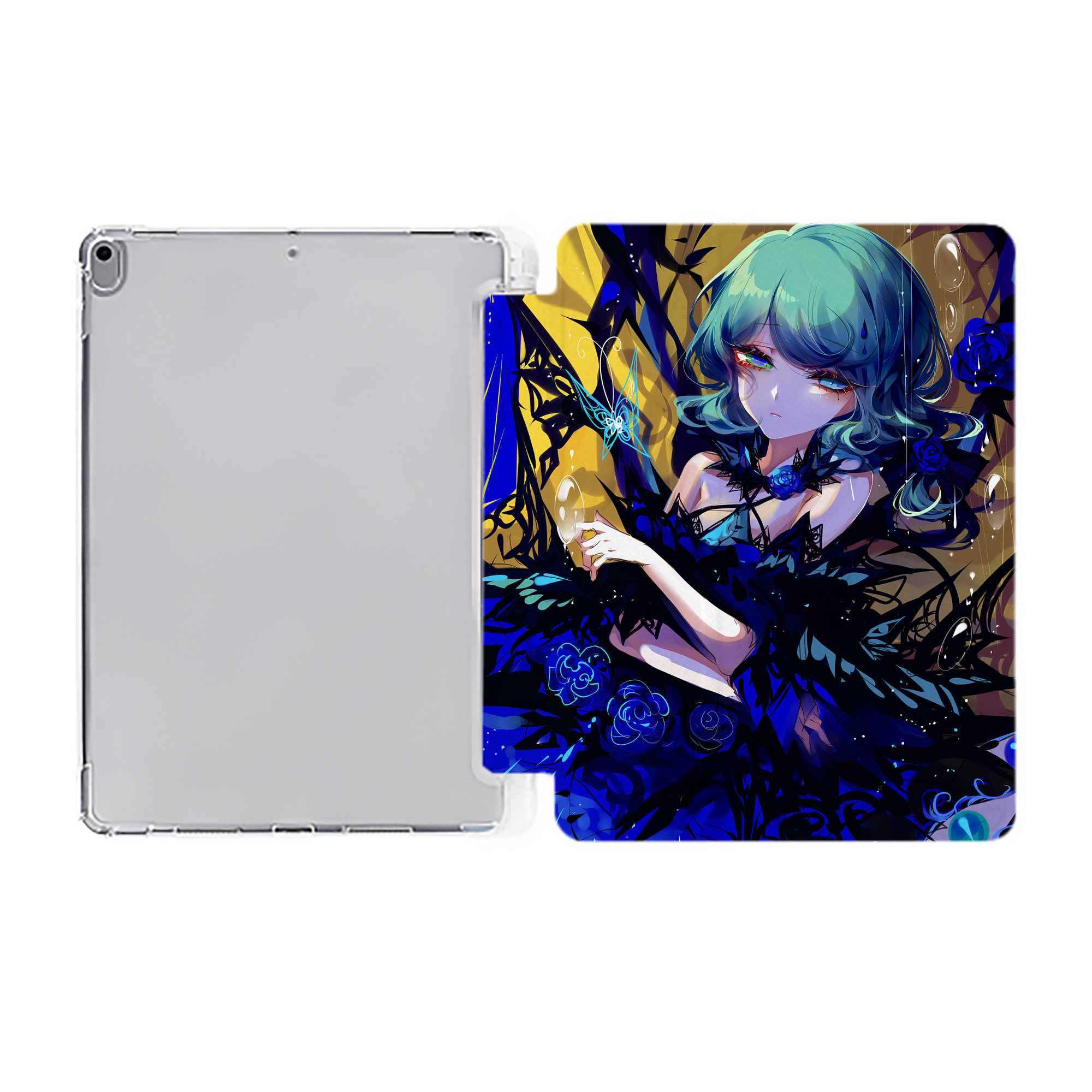 （画像用） 刀剣乱舞 Touken Ranbu IPad ケース ペン収納付き 三つ折りスタンド PUレザー×シリコン 対応機種9.5/10.5/10.9インチ